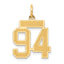 14k Small Satin Number 94 Charm