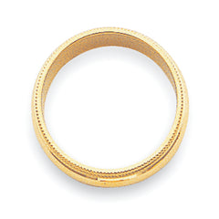 14k Yellow Gold 3mm Milgrain Half Round Wedding Band Size 4 - 4
