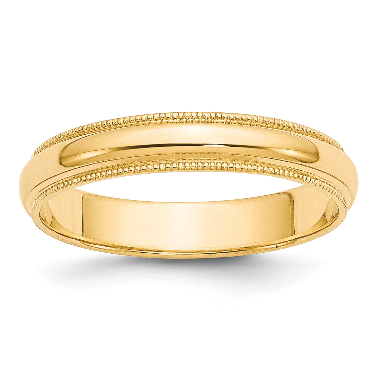 14k Yellow Gold 4mm Milgrain Half Round Wedding Band Size 14 Main image