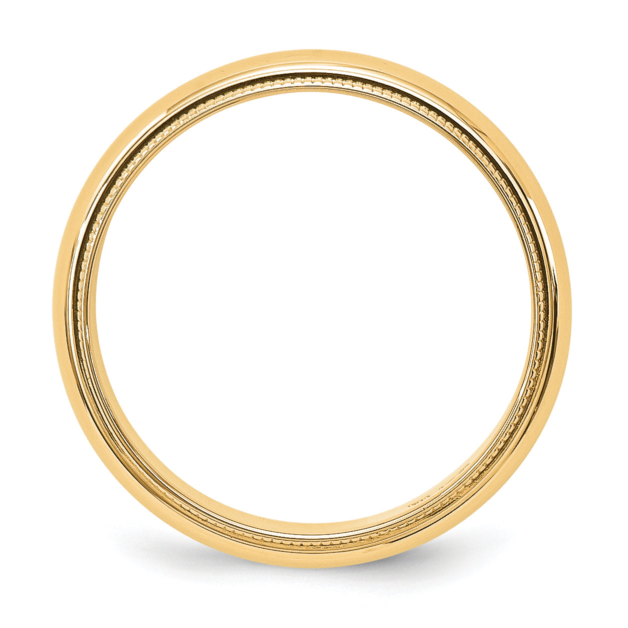 14k Yellow Gold 5mm Milgrain Half Round Wedding Band Size 4 - 4