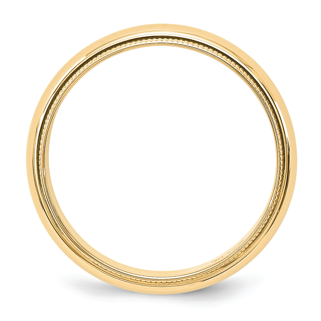 14k Yellow Gold 5mm Milgrain Half Round Wedding Band Size 4 - 4
