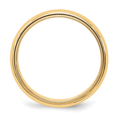 14k Yellow Gold 5mm Milgrain Half Round Wedding Band Size 4 - 4