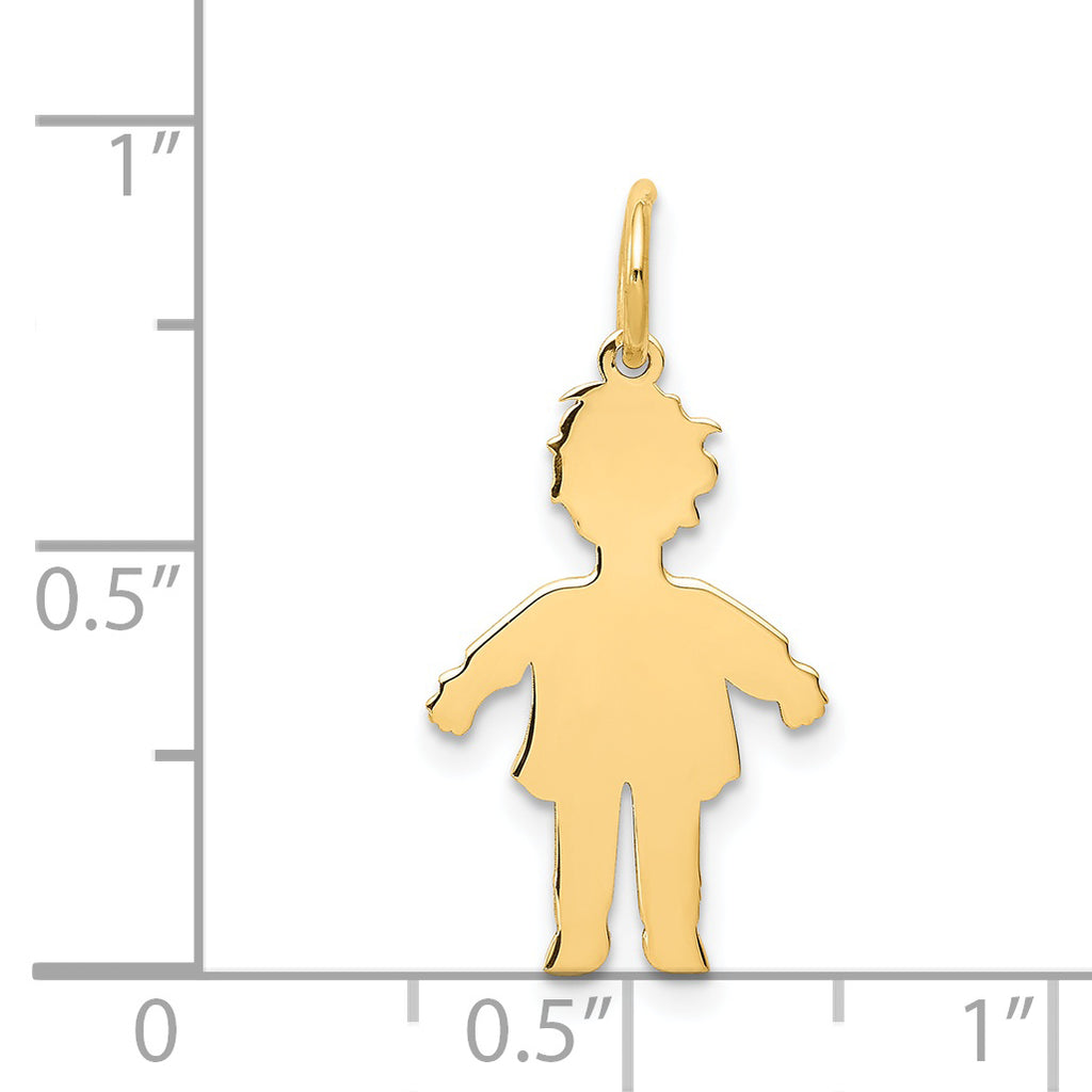14K Gold Small Boy Charm Pendant with Polished Finish | Solid & Elegant Design