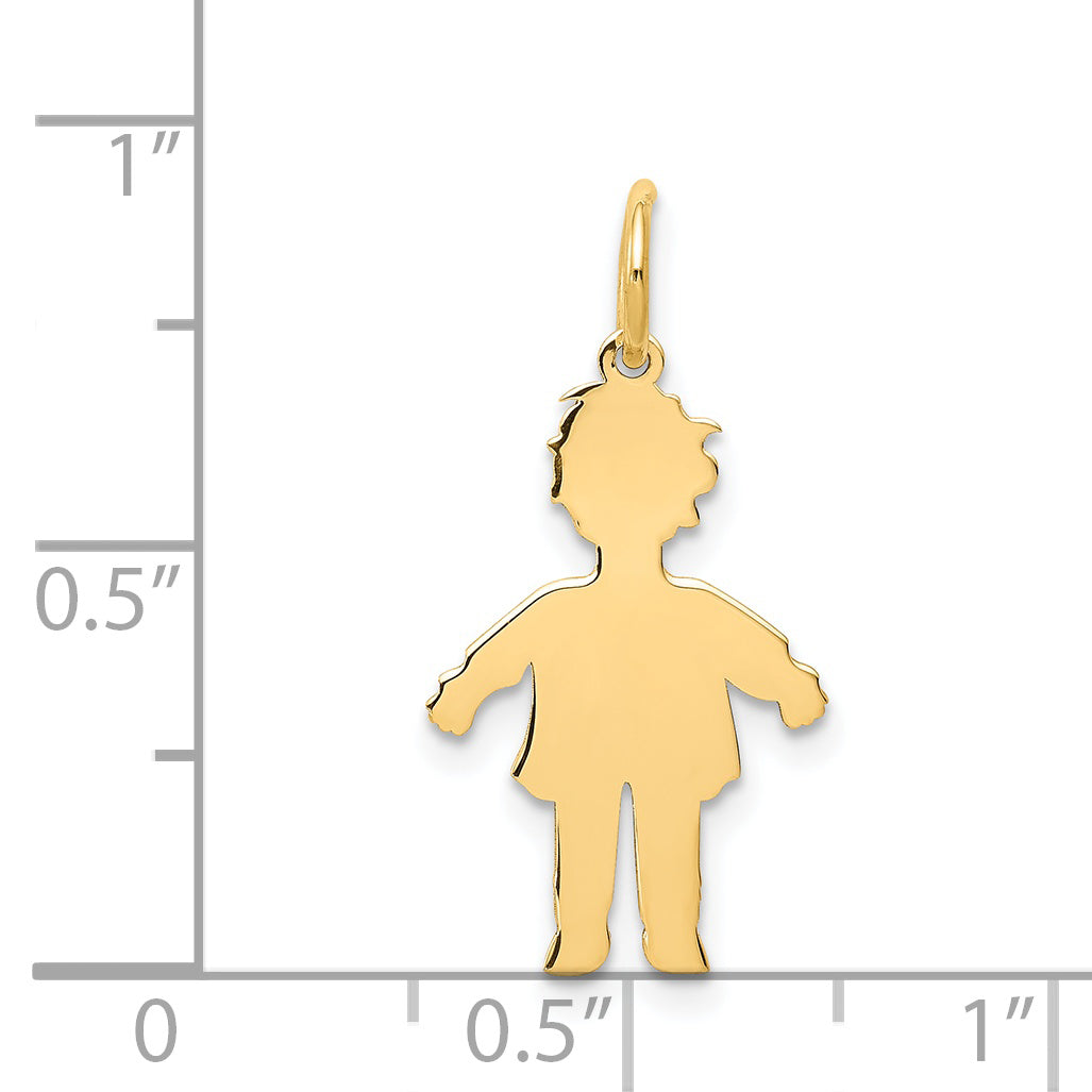 14K Gold Small Boy Charm Pendant with Polished Finish | Solid & Elegant Design