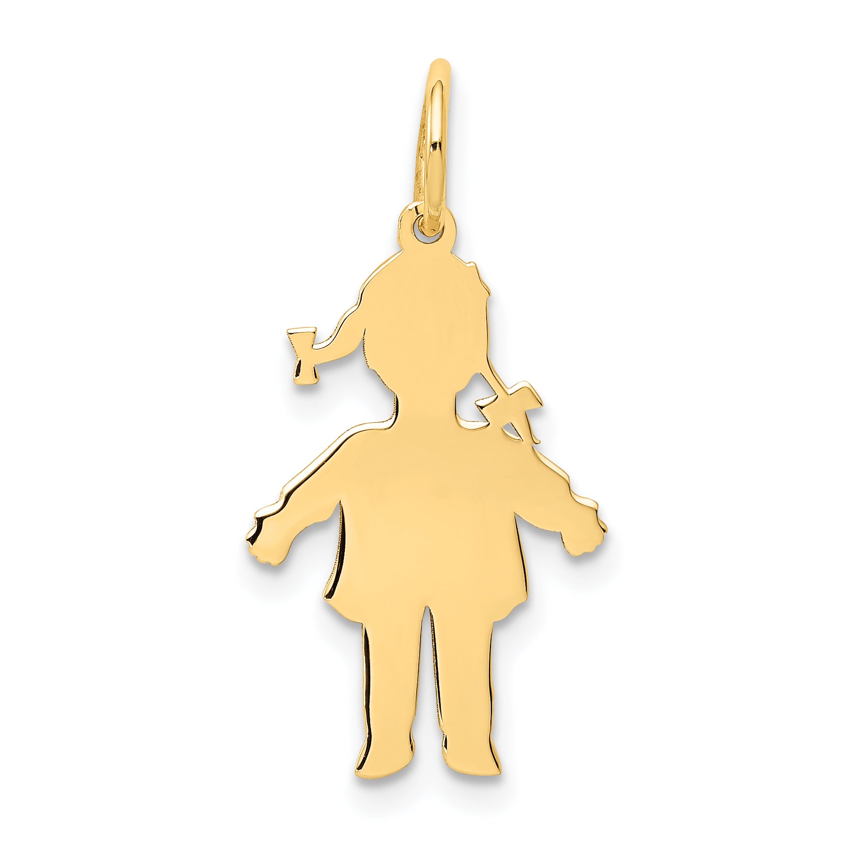 14k Plain Polished Small Girl Charm Main image