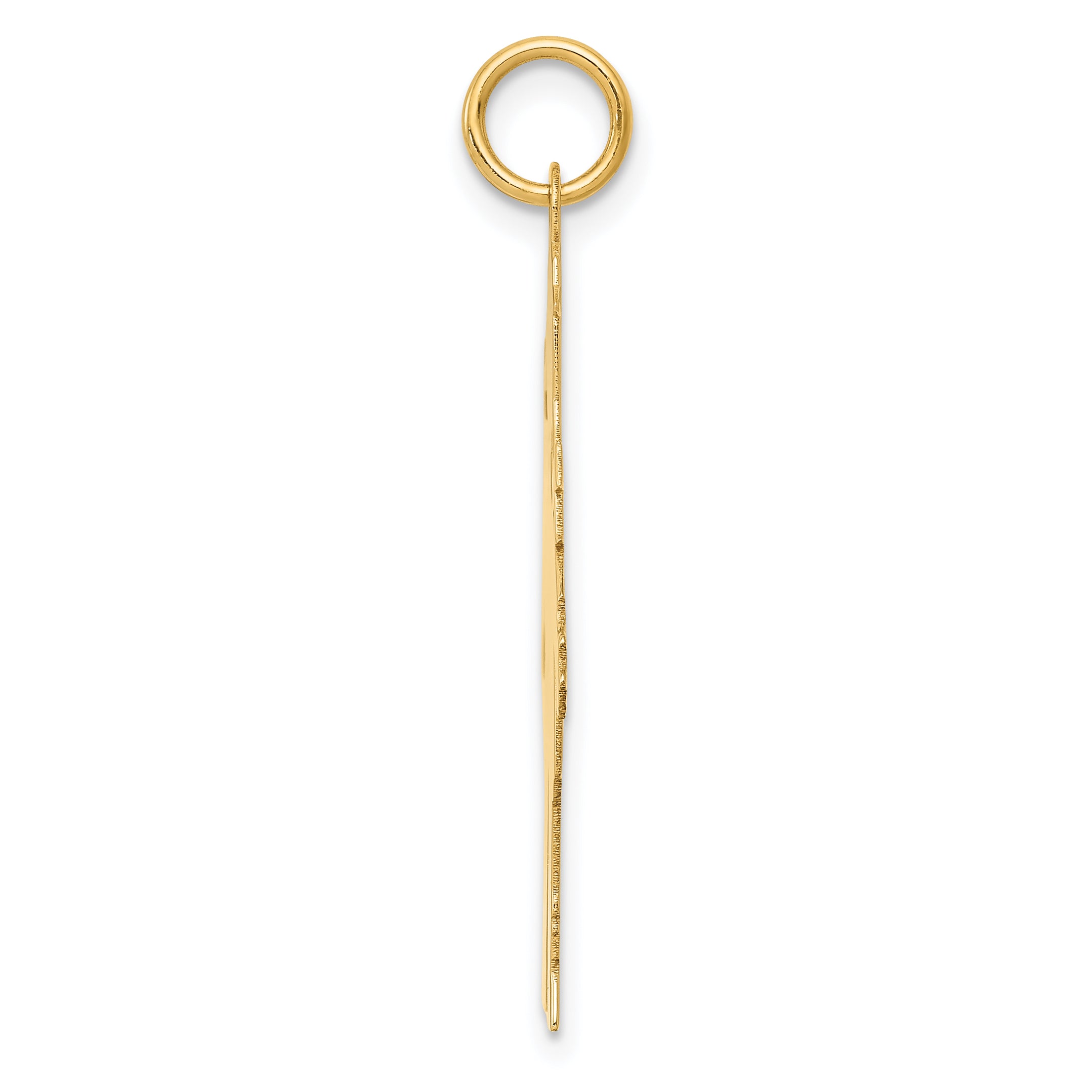 14K Gold Large Girl Charm Pendant with Polished Finish  Elegant and Solid Design