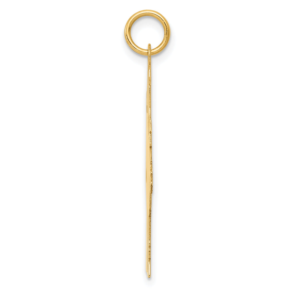14K Gold Large Girl Charm Pendant with Polished Finish  Elegant and Solid Design