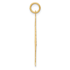 14K Gold Large Girl Charm Pendant with Polished Finish  Elegant and Solid Design