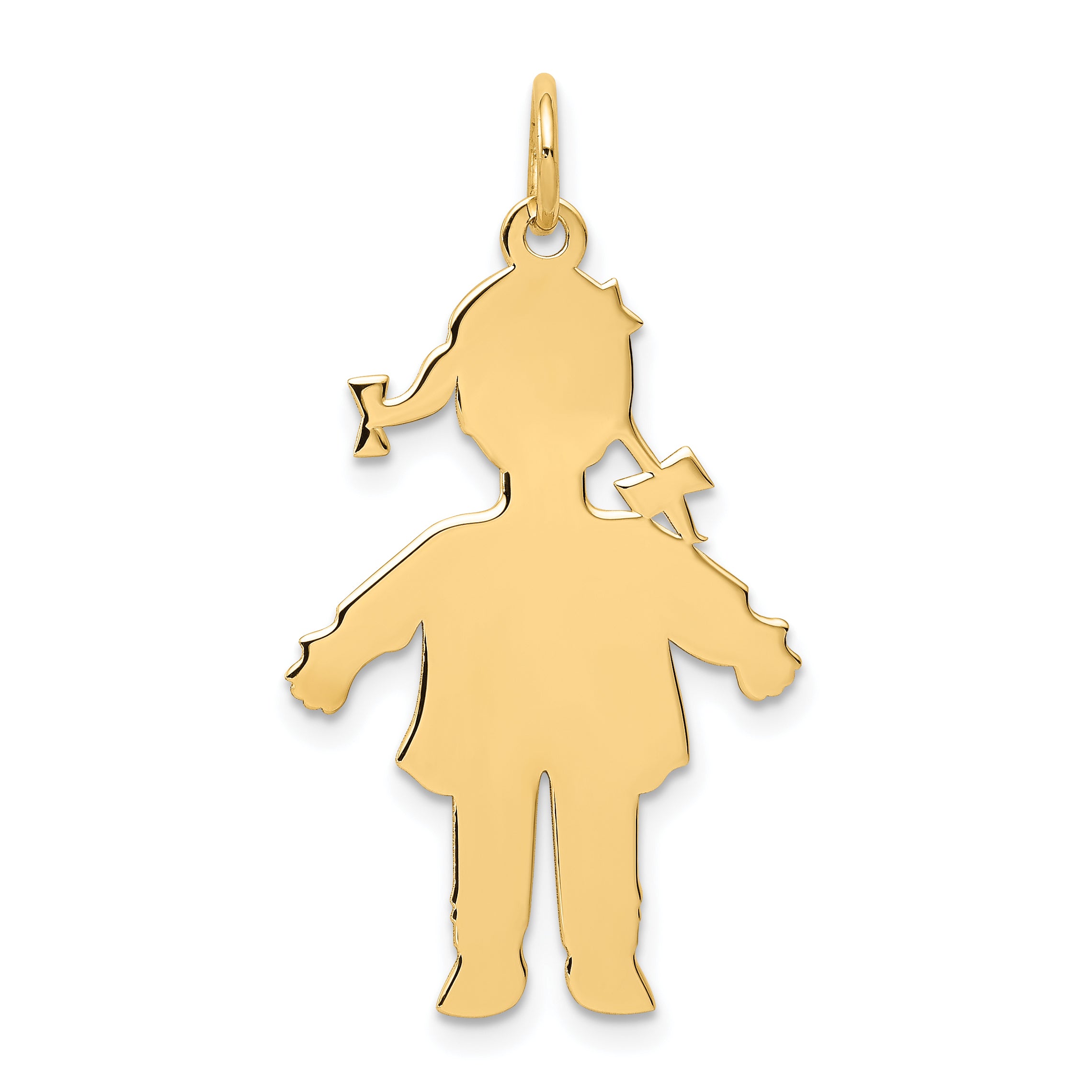 14k Plain Polished Large Girl Charm