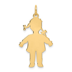 14k Plain Polished Large Girl Charm