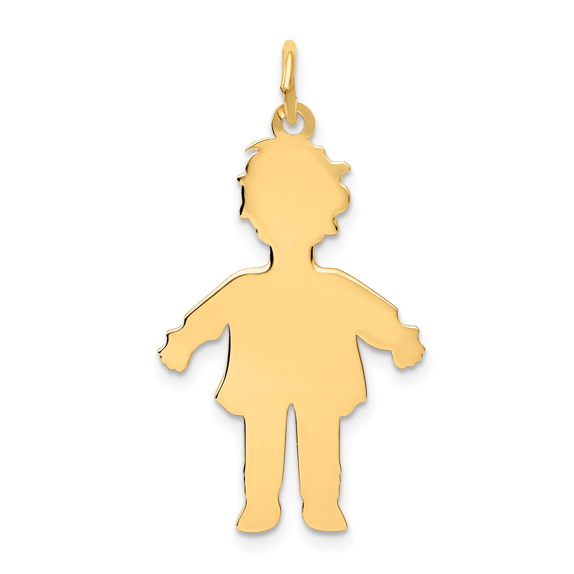 14k Plain Polished Large Boy Charm Main image