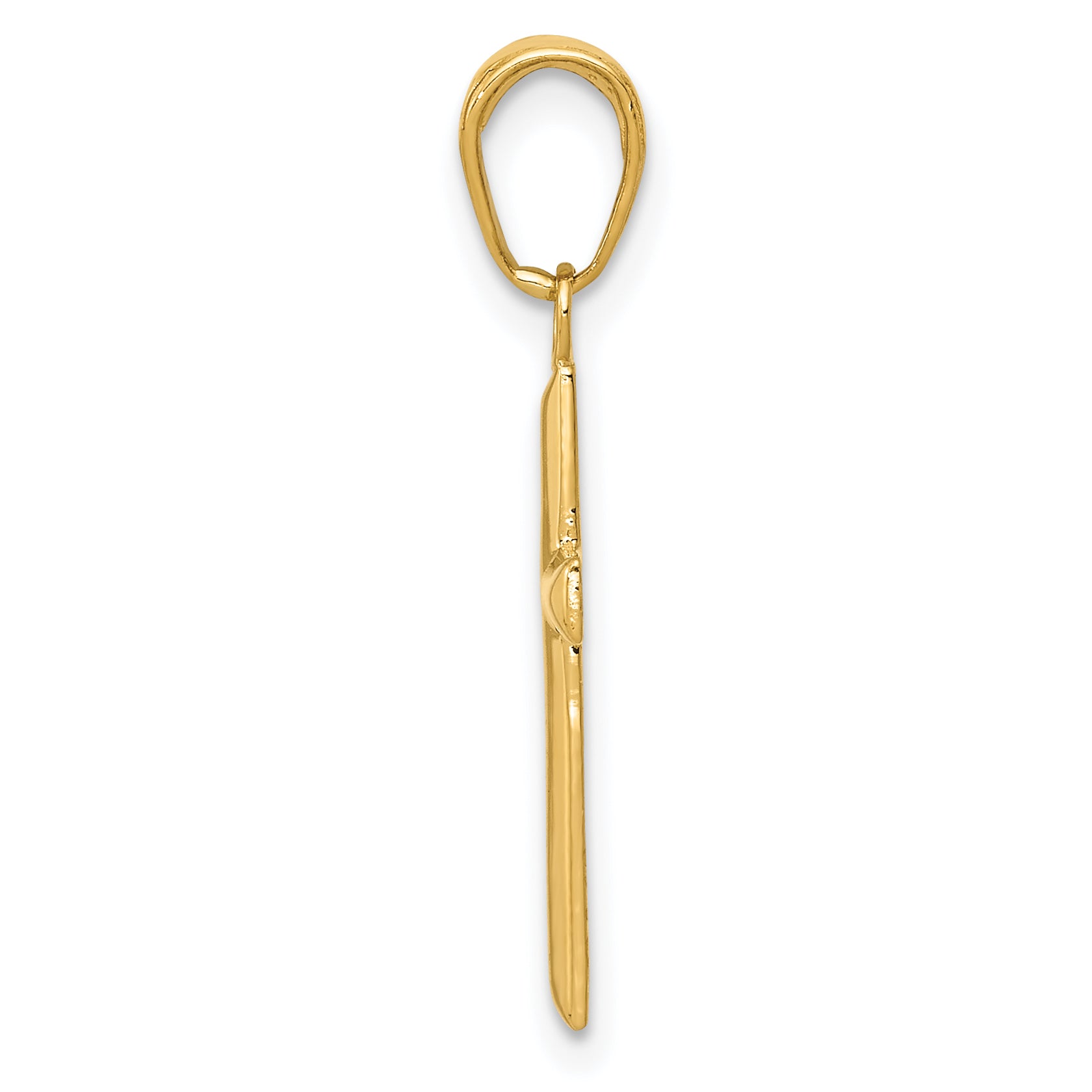 14K Gold Small Cross Pendant with Solid Concave Design Elegant and Timeless Secondary image