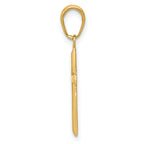 14K Gold Small Cross Pendant with Solid Concave Design Elegant and Timeless