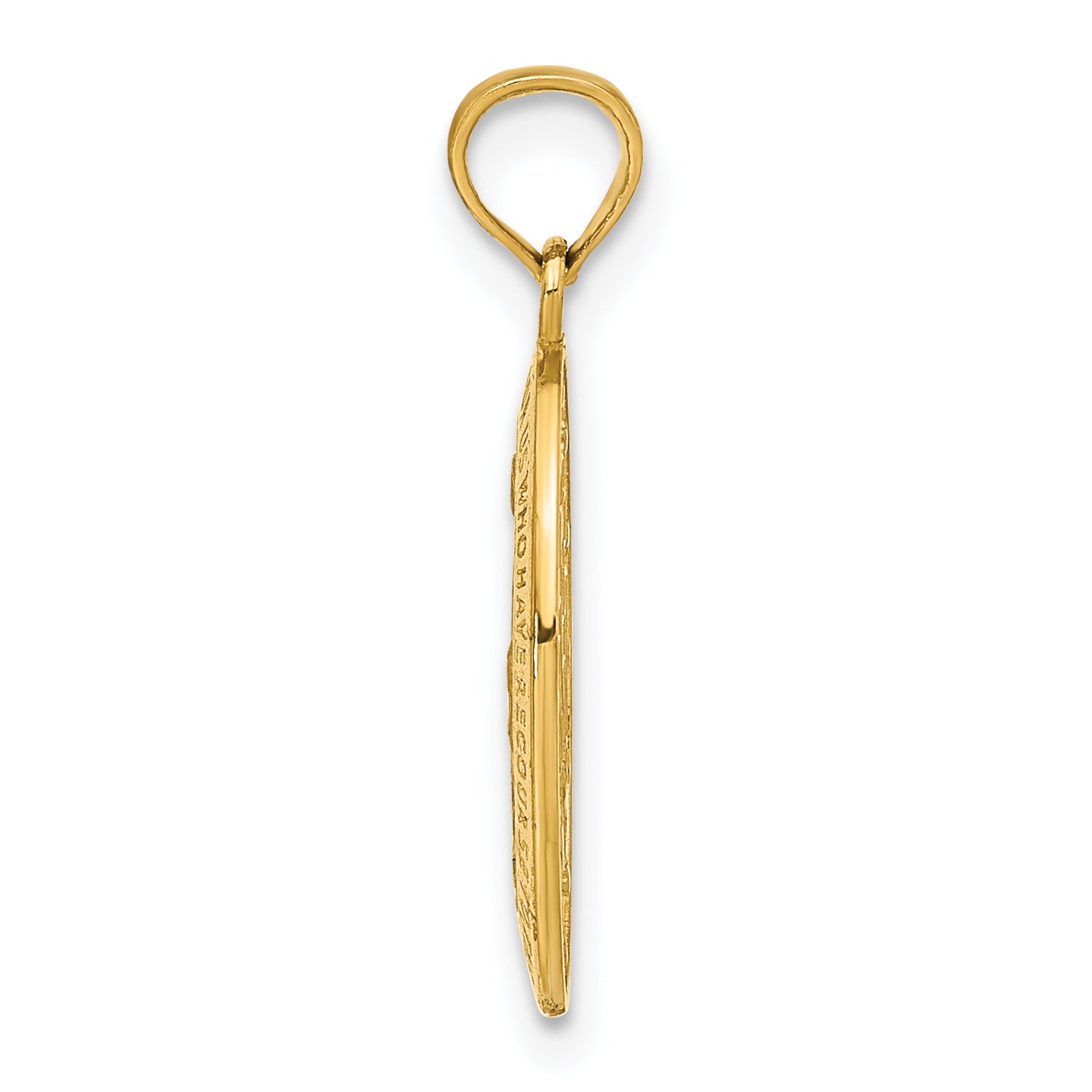 14K Gold Miraculous Medal Pendant with Polished Satin Finish Secondary image