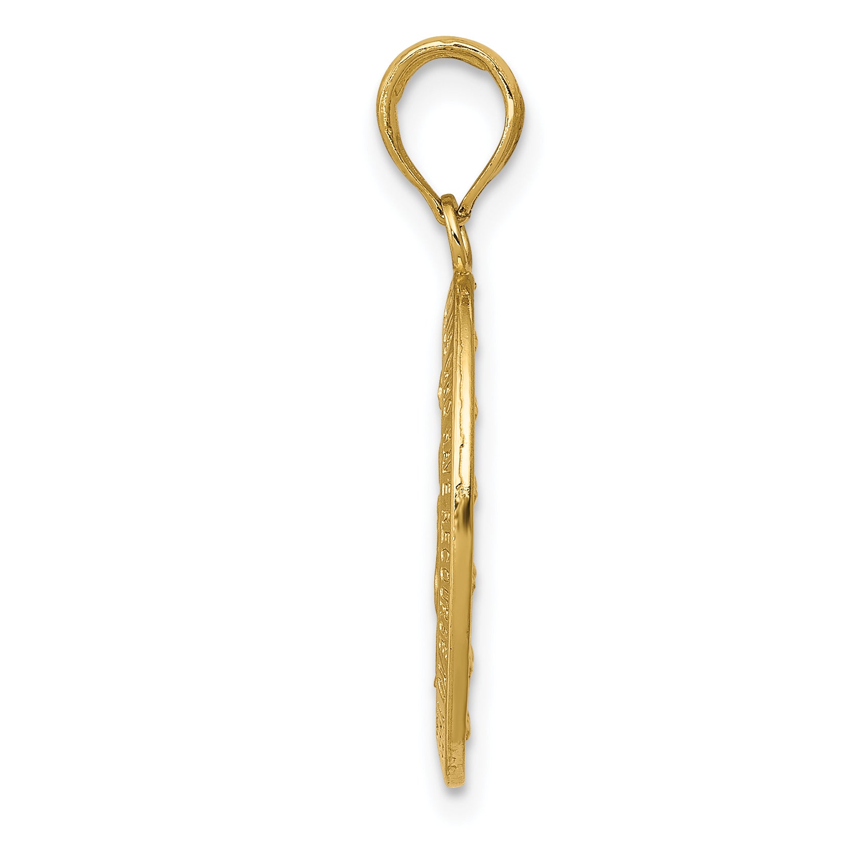 14K Gold Miraculous Medal Pendant with Polished Satin Finish