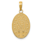 14K Gold Miraculous Medal Pendant with Polished Satin Finish