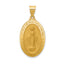 14k Hollow Miraculous Medal Oval Pendant