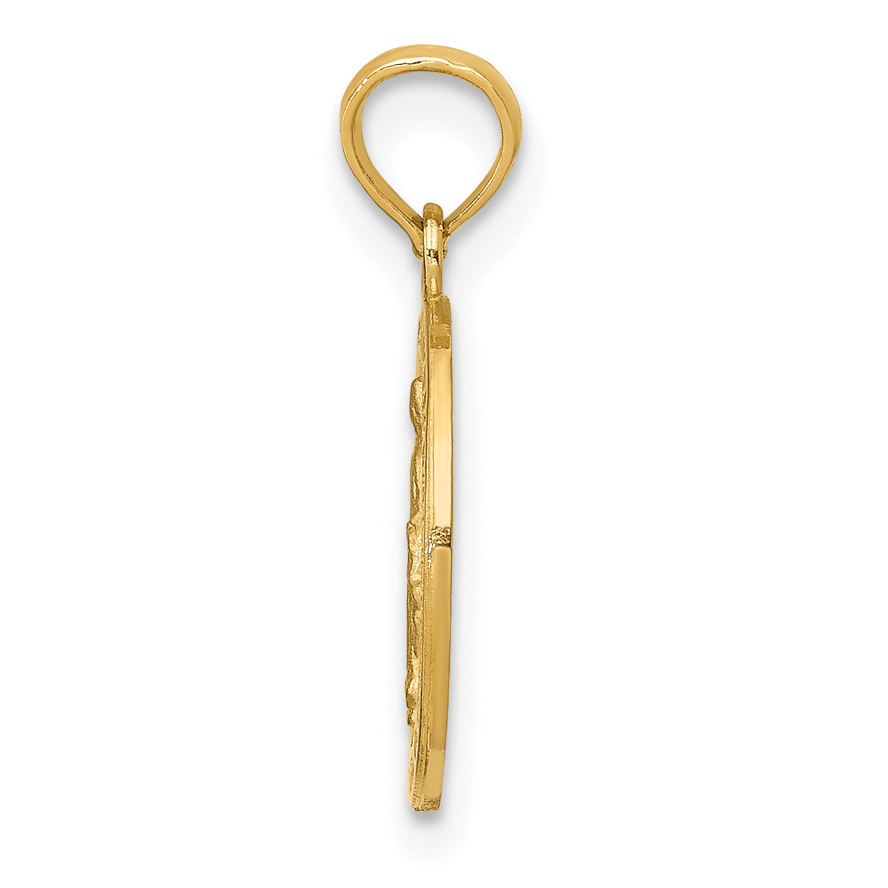 14K Gold Miraculous Medal Pendant with Polished Satin Finish Secondary image