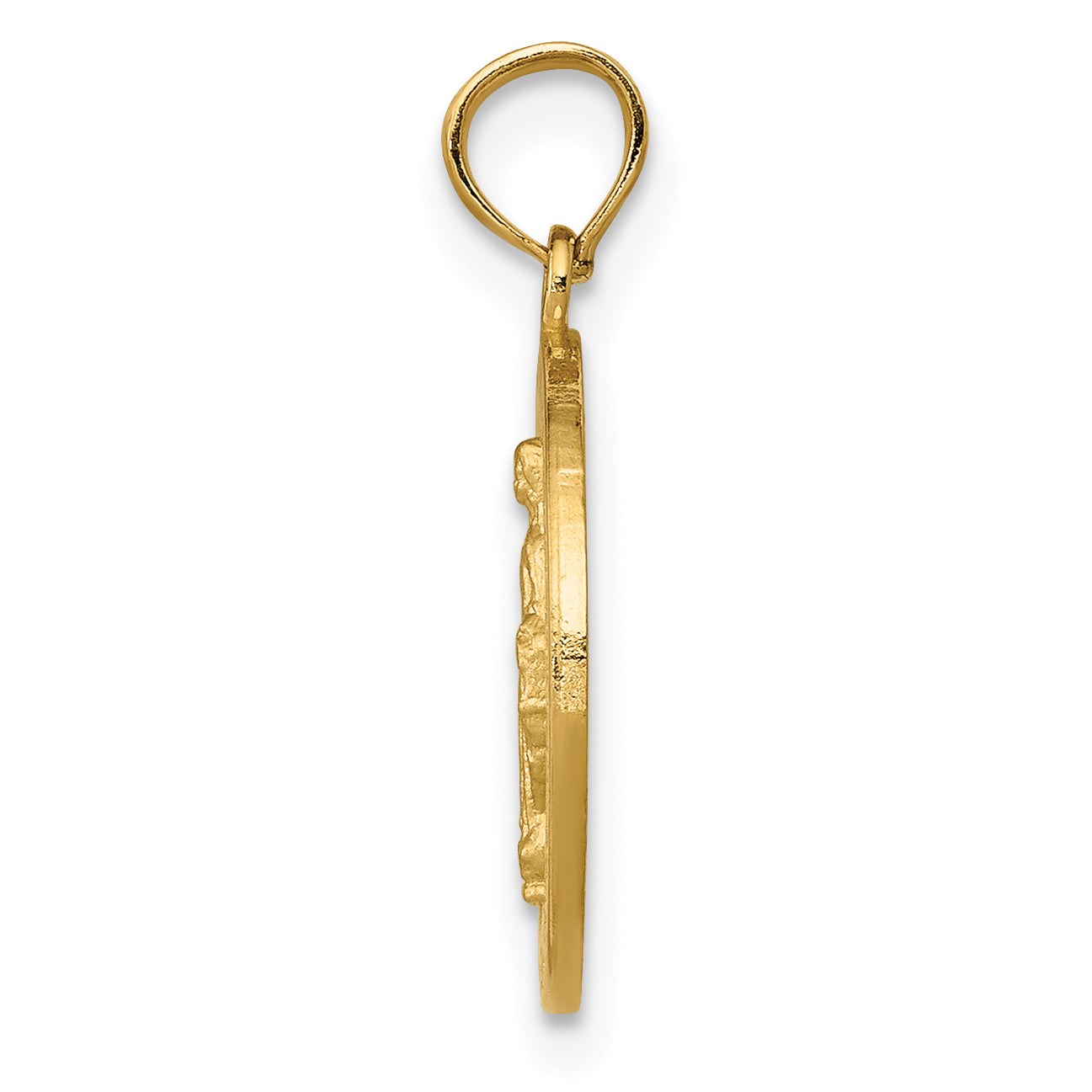 14K Gold Miraculous Medal Pendant with Polished Finish and Satin Detail Secondary image