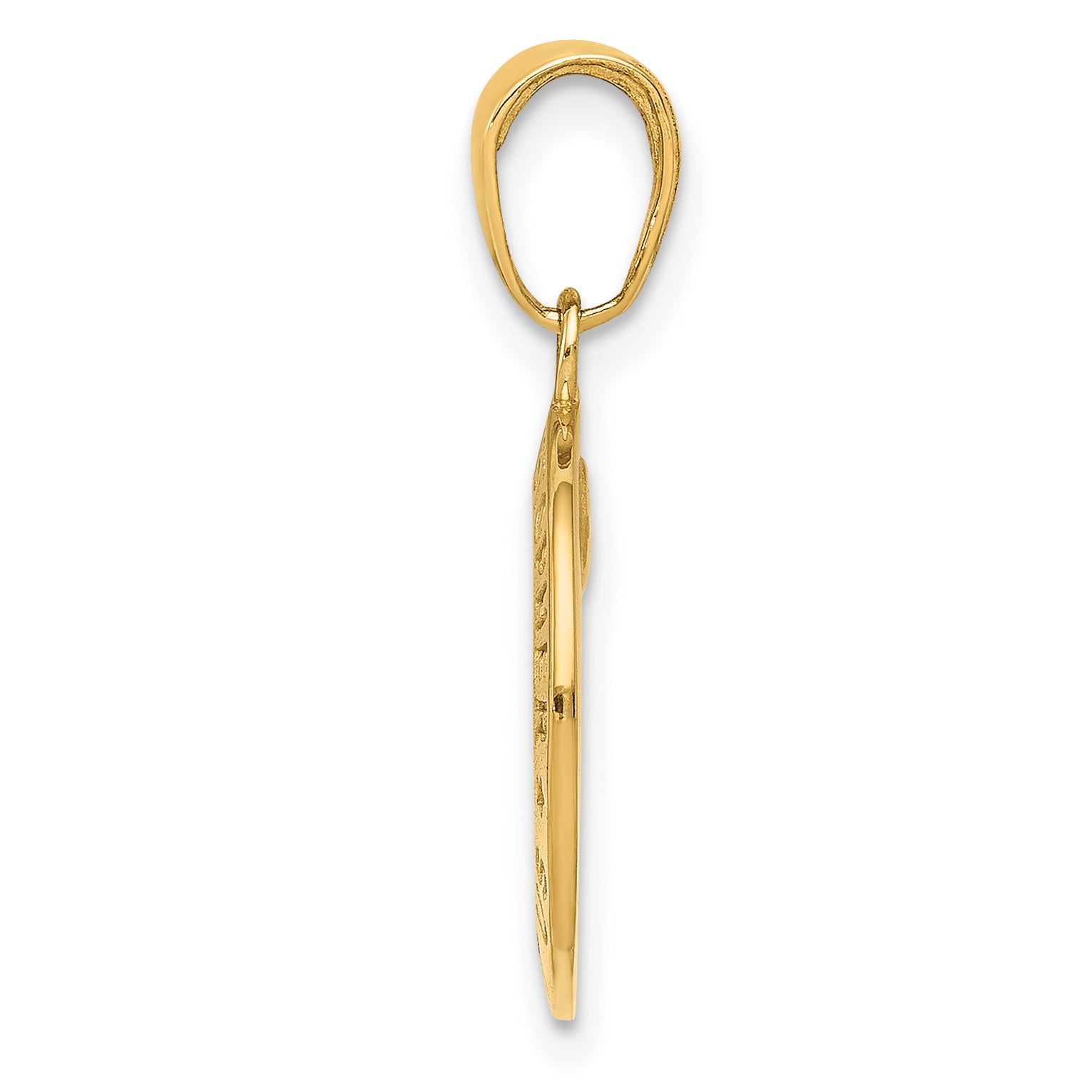 14K Gold Saint Christopher Medal Charm with Polished Finish Secondary image