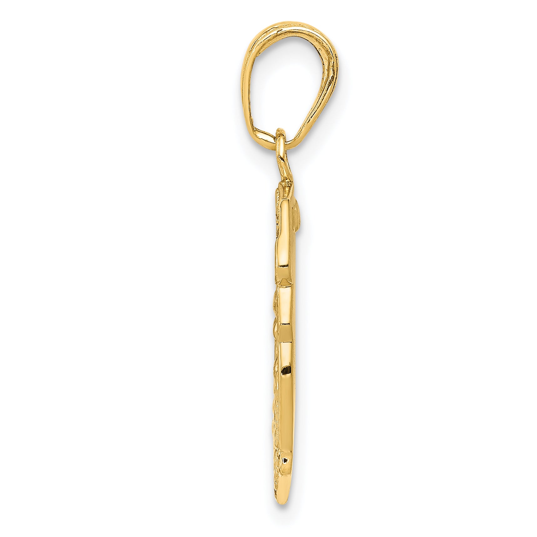 14K Gold Saint Michael Medal Pendant with Solid Flat Design