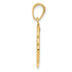 14K Gold Saint Michael Medal Pendant with Solid Flat Design