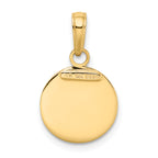 14K Gold Saint Christopher Medal Charm with Polished Finish, Solid Design