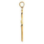 14K Gold Saint Christopher Medal Pendant with Polished Satin Finish