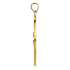 14K Gold Saint Christopher Medal Pendant with Polished Satin Finish