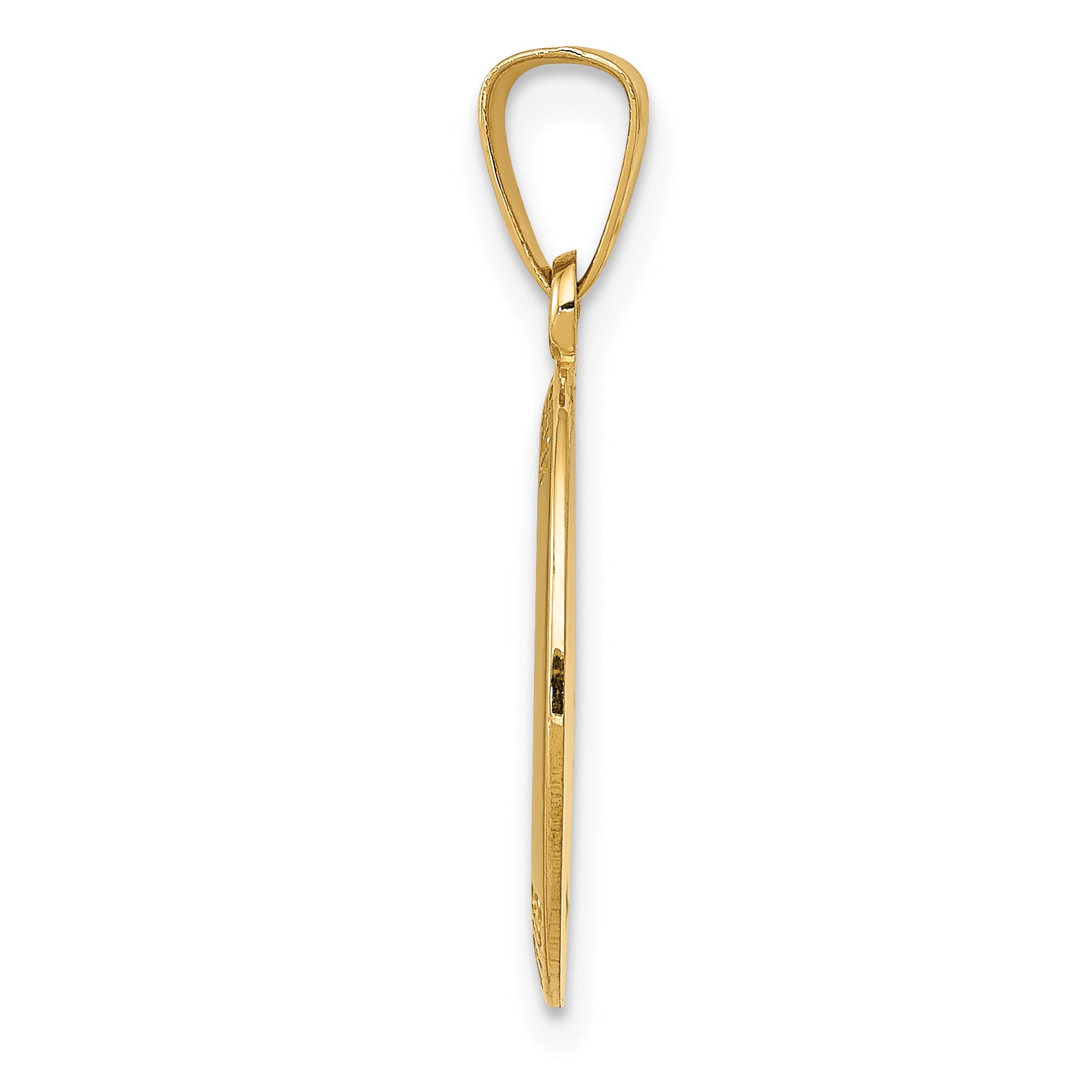 14K Gold Saint Joseph Medal Charm with Polished Satin Finish  Elegant, Die Struck Design
