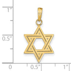14K Solid Gold Star of David Charm with Satin Finish  Elegant Design