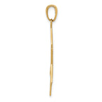 14K Gold Star of David Charm with Polished Solid Flat-Back Design