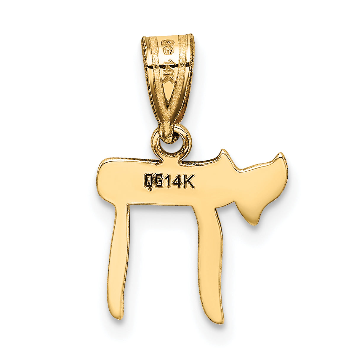 14K Gold Chai Pendant with Polished Finish  Elegant & Solid Design