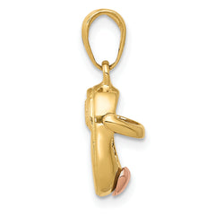 14k  3D Two-tone Baby Shoe Charm
