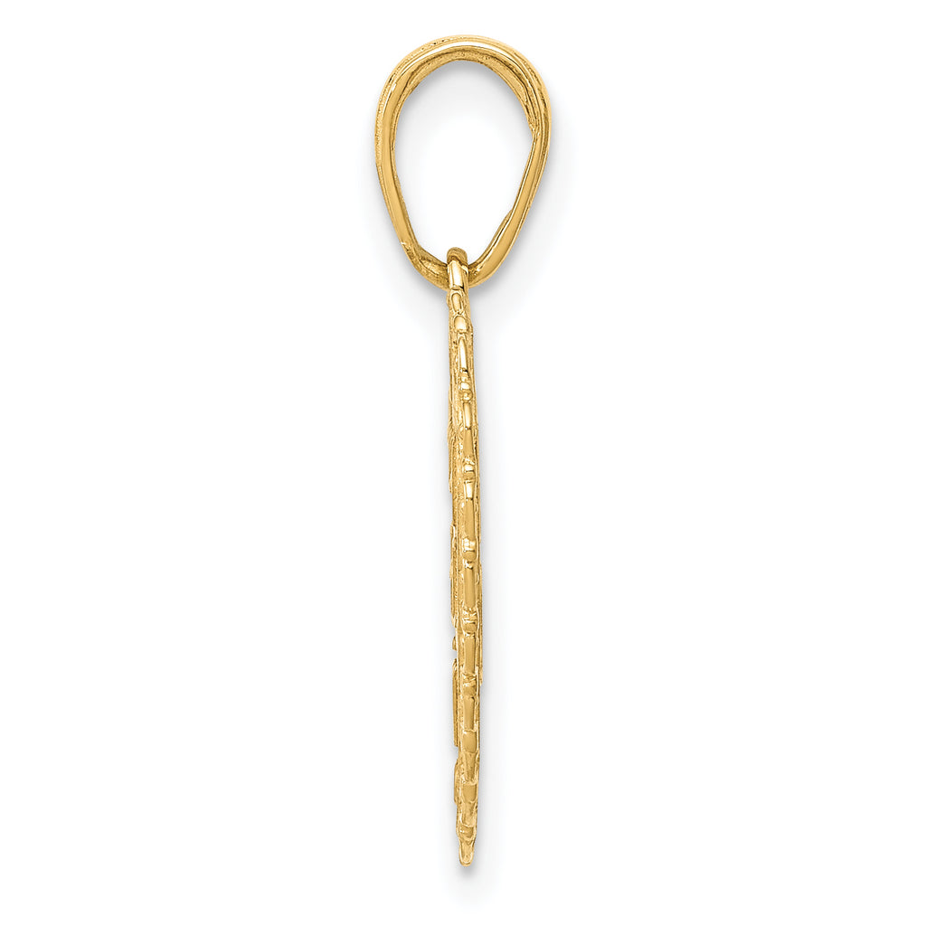 14K Gold Reversible Heart Pendant for Daughter Solid, Gift-Ready