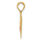14K Two-Tone Gold Grandma Heart Charm with Flower Elegant Gift