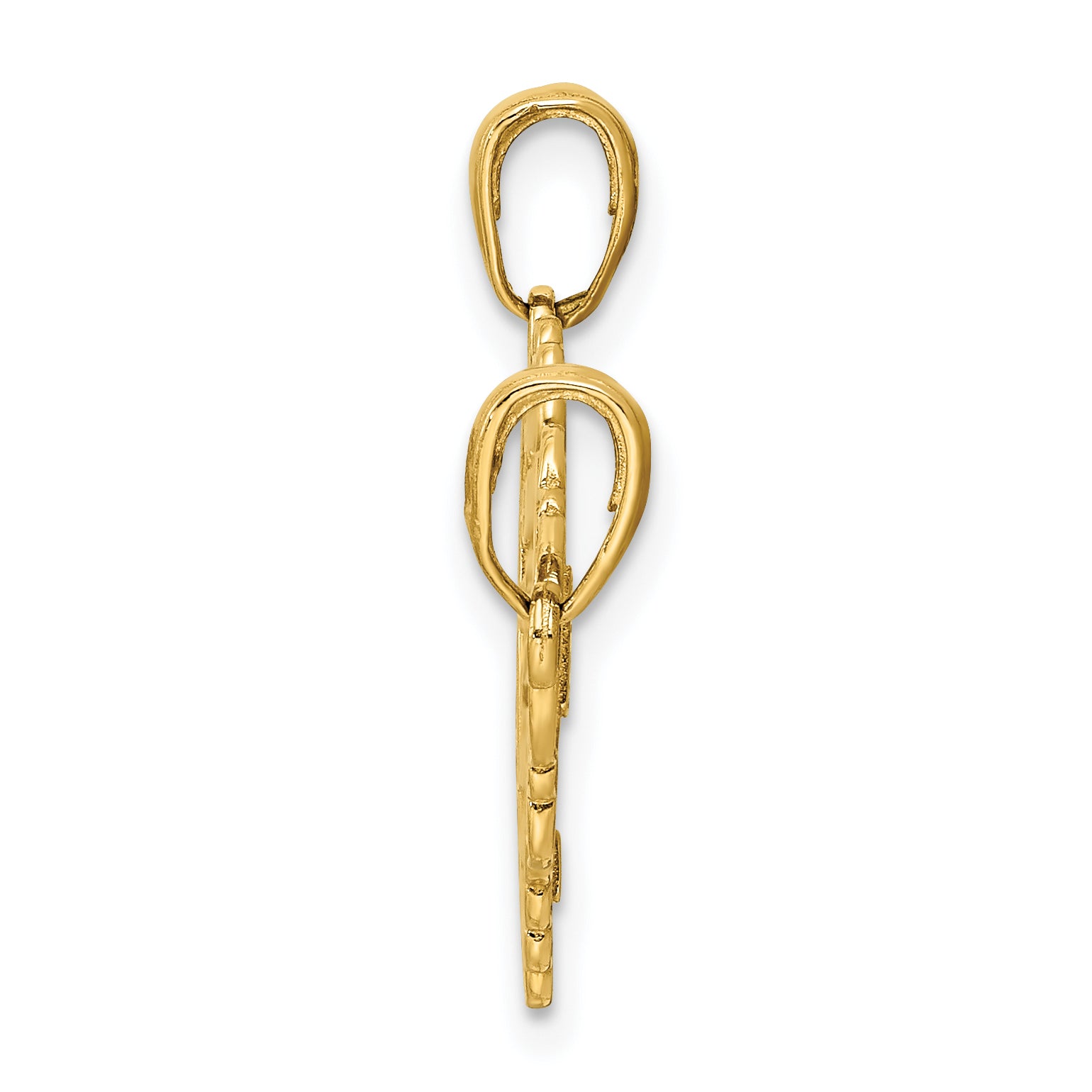 14K Gold Polished Break Apart Key Charm Set  Elegant and Themed Secondary image