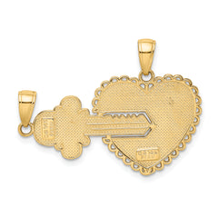 14K Gold Polished Break Apart Key Charm Set  Elegant and Themed