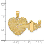 14K Gold Polished Break Apart Key Charm Set  Elegant and Themed