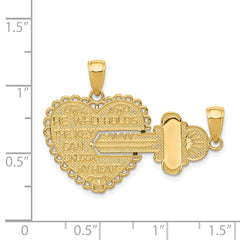 14K Gold Polished Break Apart Key Charm Set  Elegant and Themed