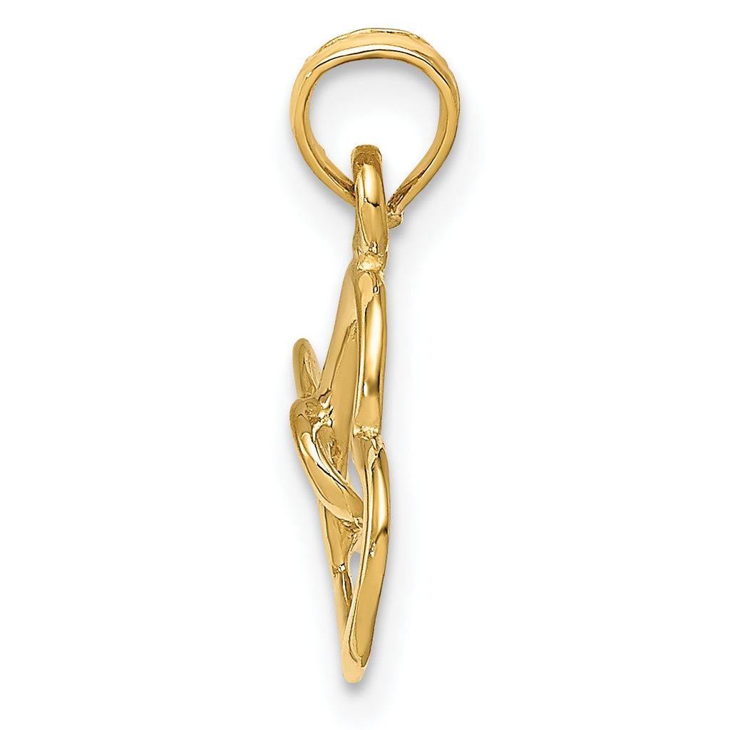 Intertwined Double Heart Pendant in 14K Yellow Gold