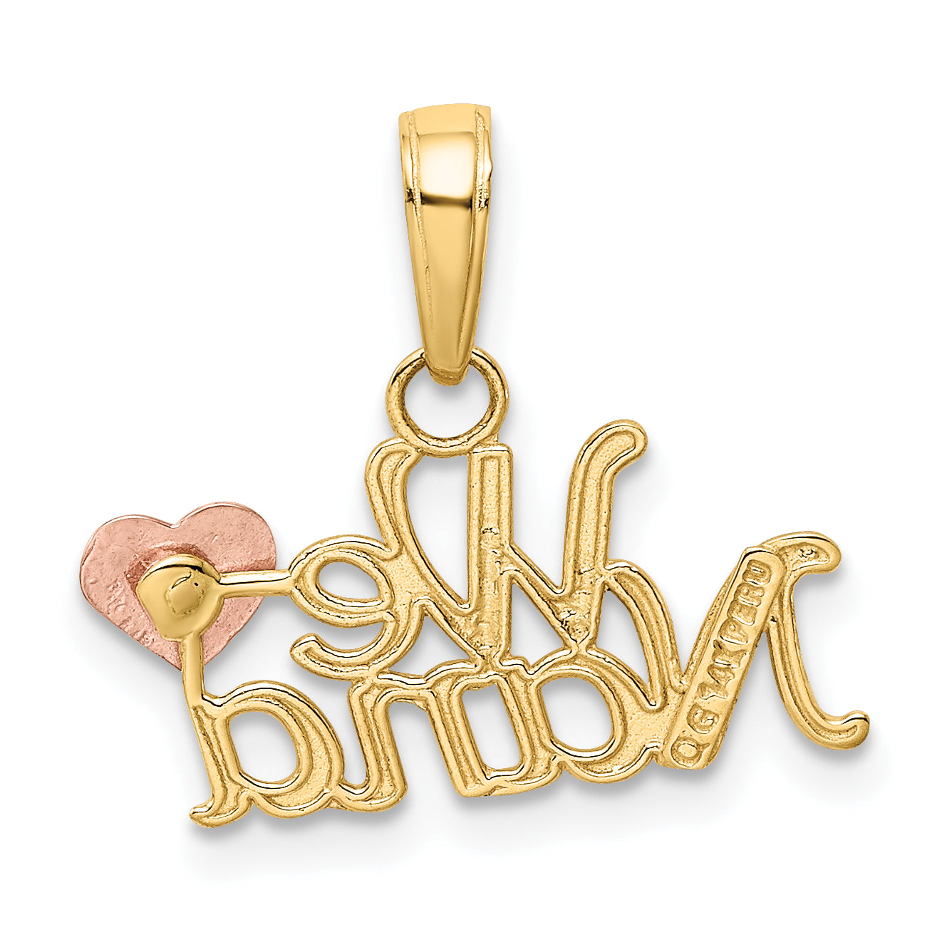 14K Two-Tone Gold We Love Nana Charm  Solid Casted, Gift-Ready