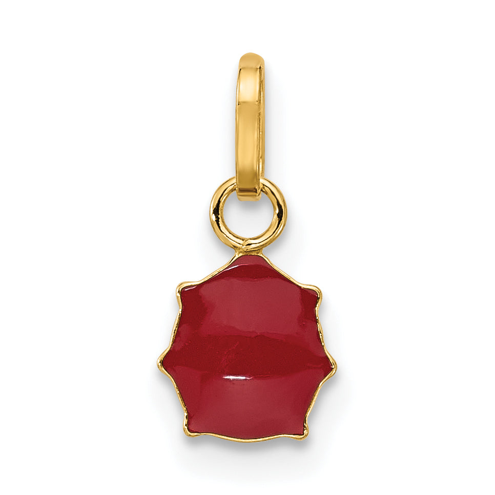 14K Gold Enameled Ladybug Charm with Polished Finish  Elegant and Whimsical Design