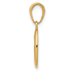 14K Gold Miraculous Medal Charm with Polished Finish and Satin Texture