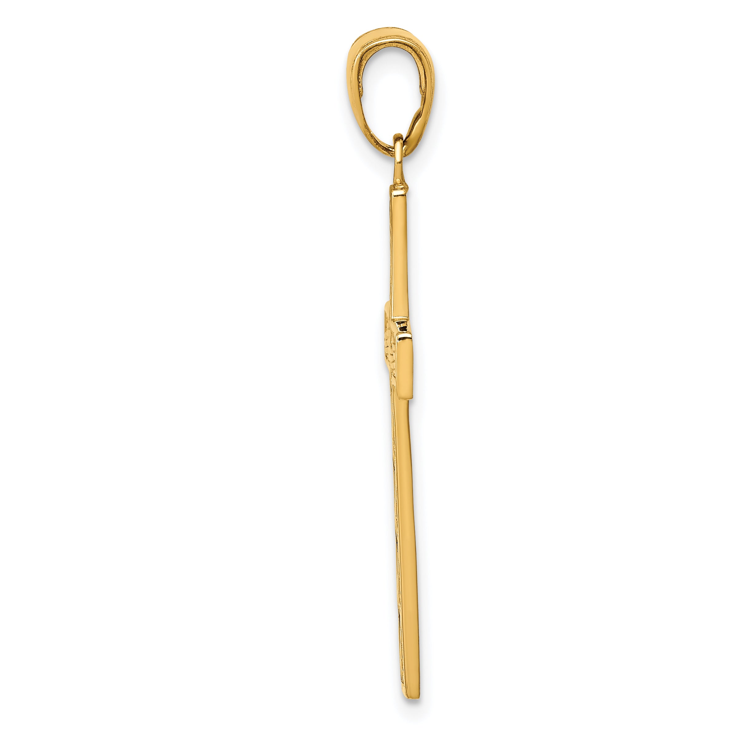 14K Gold Rope Cross Pendant Solid, Casted, Elegant Design Secondary image