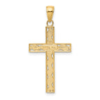 14K Gold Rope Cross Pendant Solid, Casted, Elegant Design