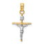 14k Two-tone INRI Crucifix Pendant