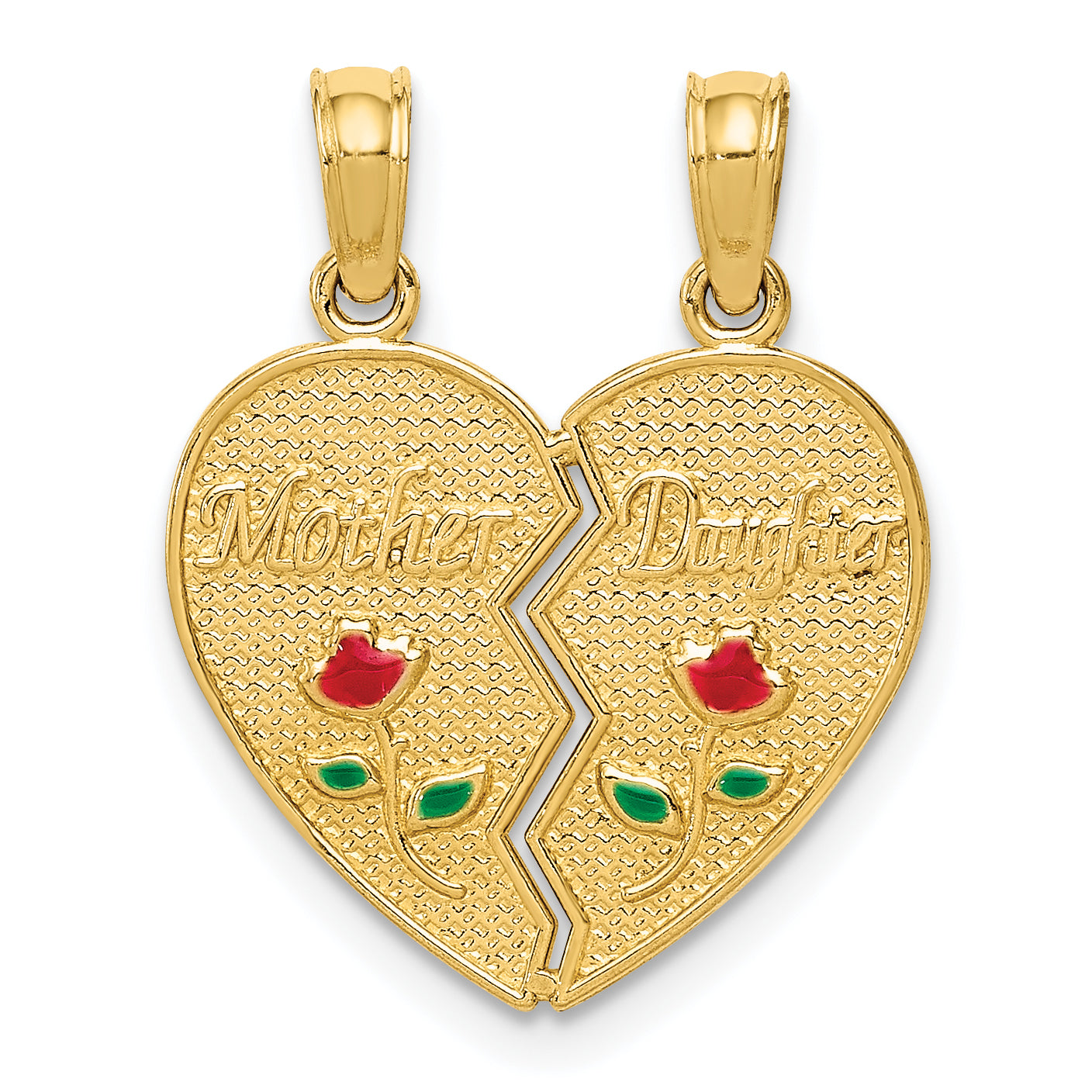 14k Enameled MOTHER - DAUGHTER Break-apart Pendant Main image