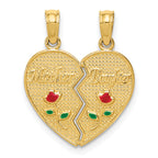 14k Enameled MOTHER - DAUGHTER Break-apart Pendant