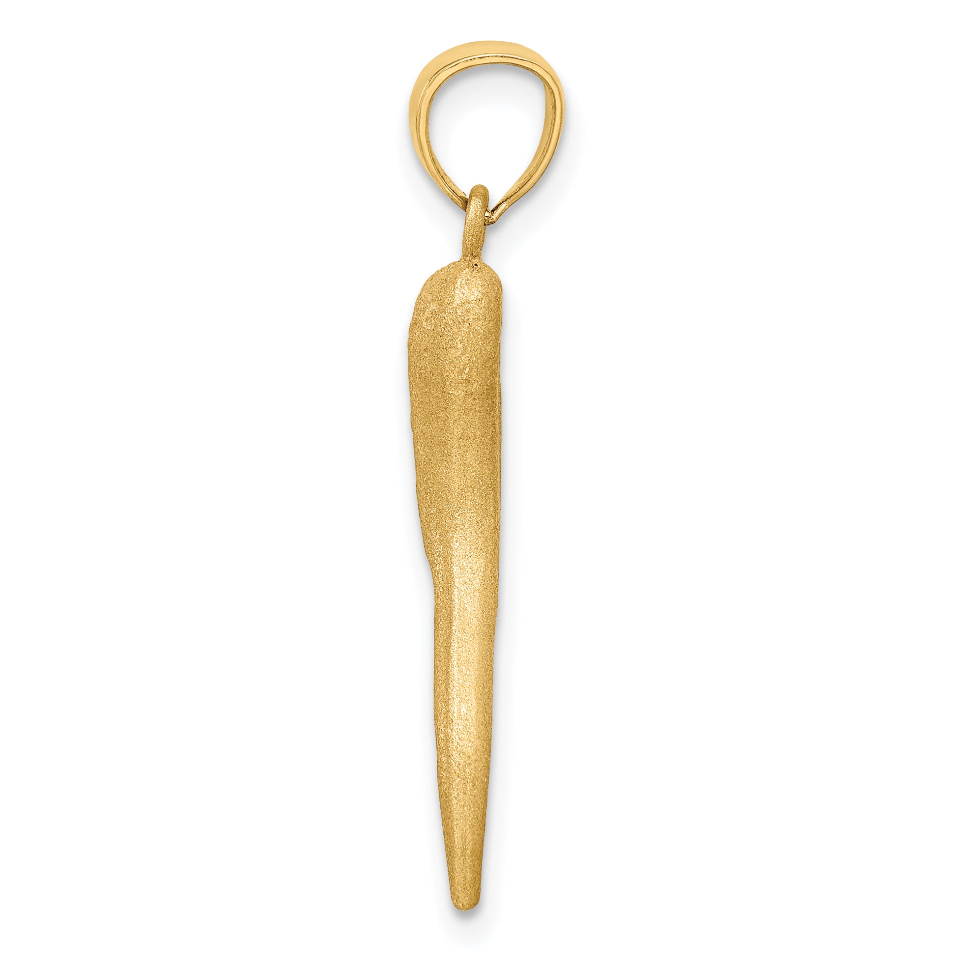 14k Solid Diamond-cut Italian Horn Charm Secondary image
